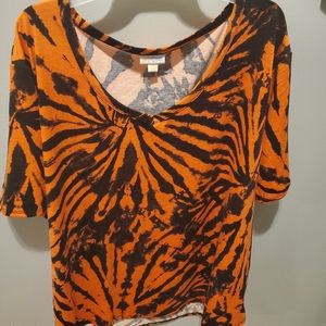 3x orange and black tye dye iris